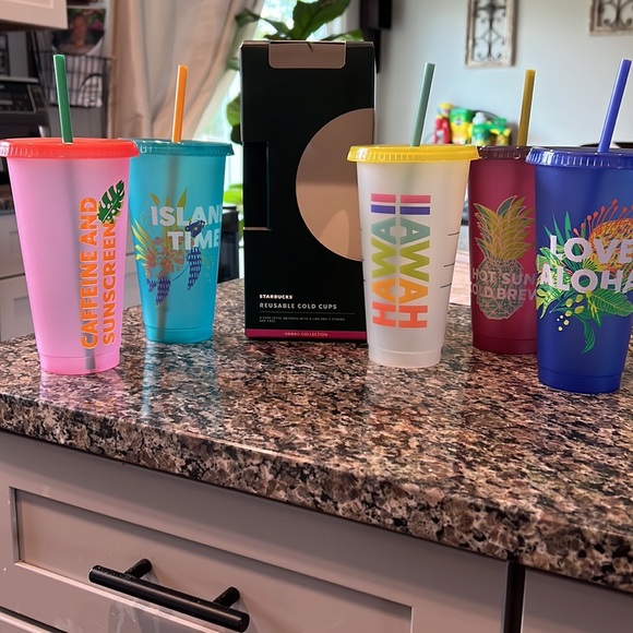 NWT Starbucks Hawaii Collection Cold Cups Pack of 5 - Picture 2 of 9
